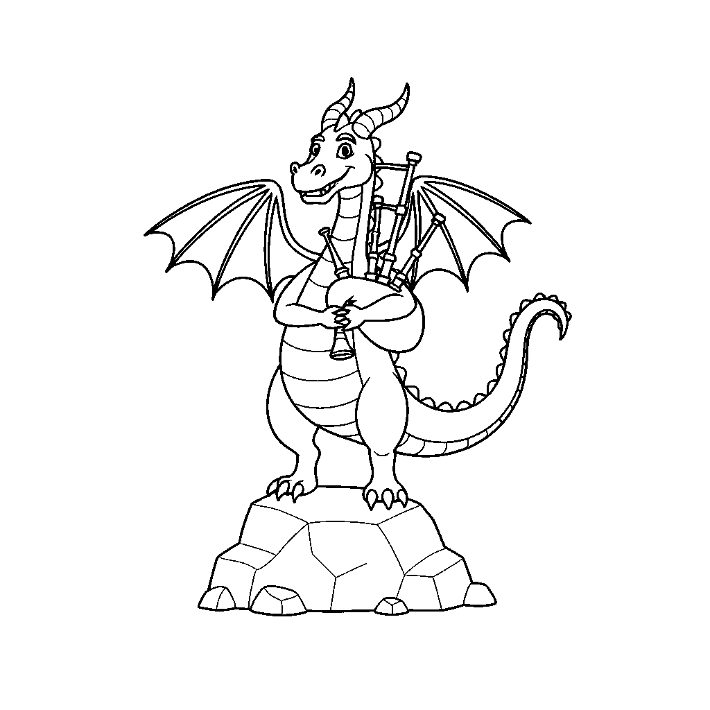Drache mit Dudelsack