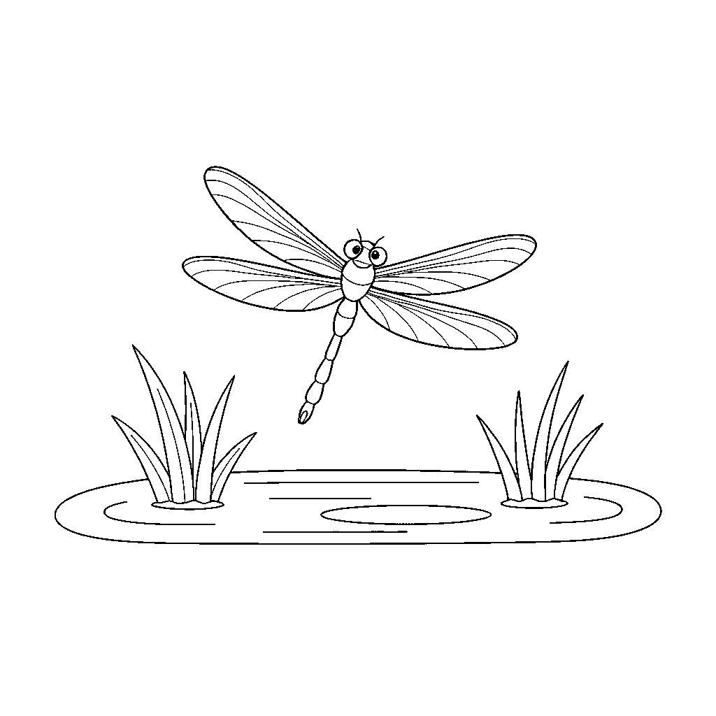 Libelle Die Boven het Water Danst