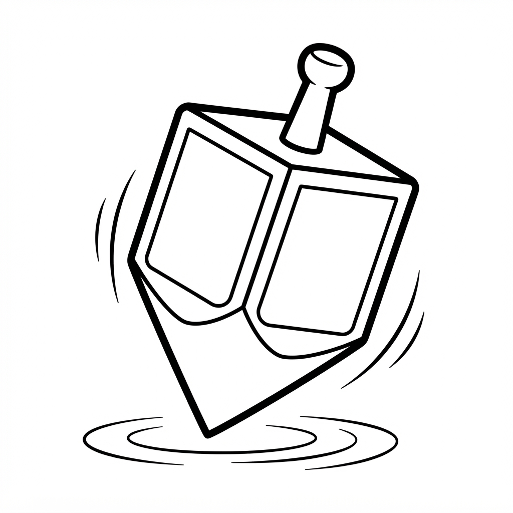 Pião dreidel girando na ponta
