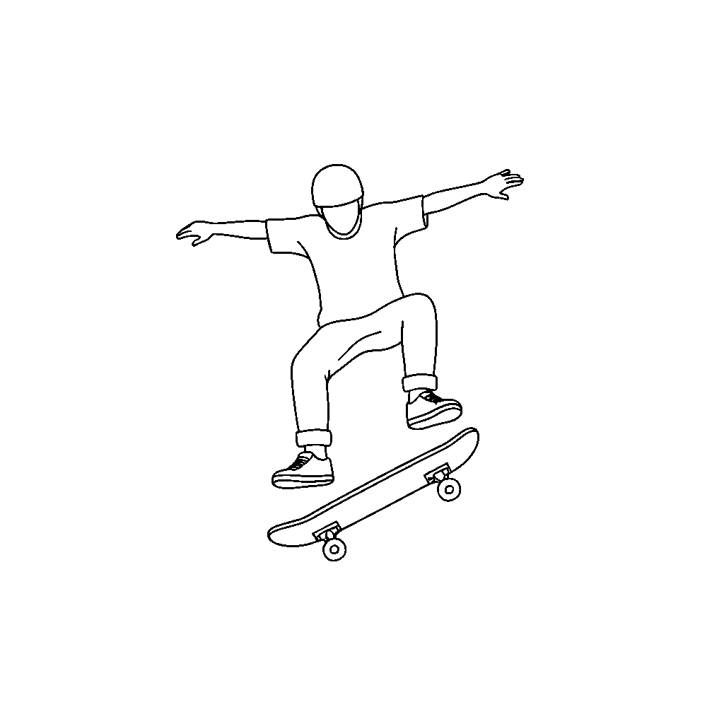 Dynamic Skateboarder Performing Tricks