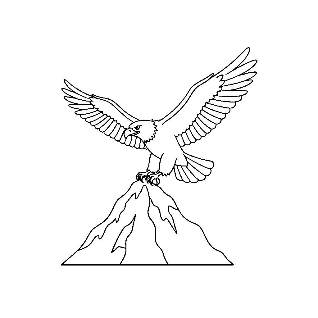 Eagle Soaring Over a Mountain