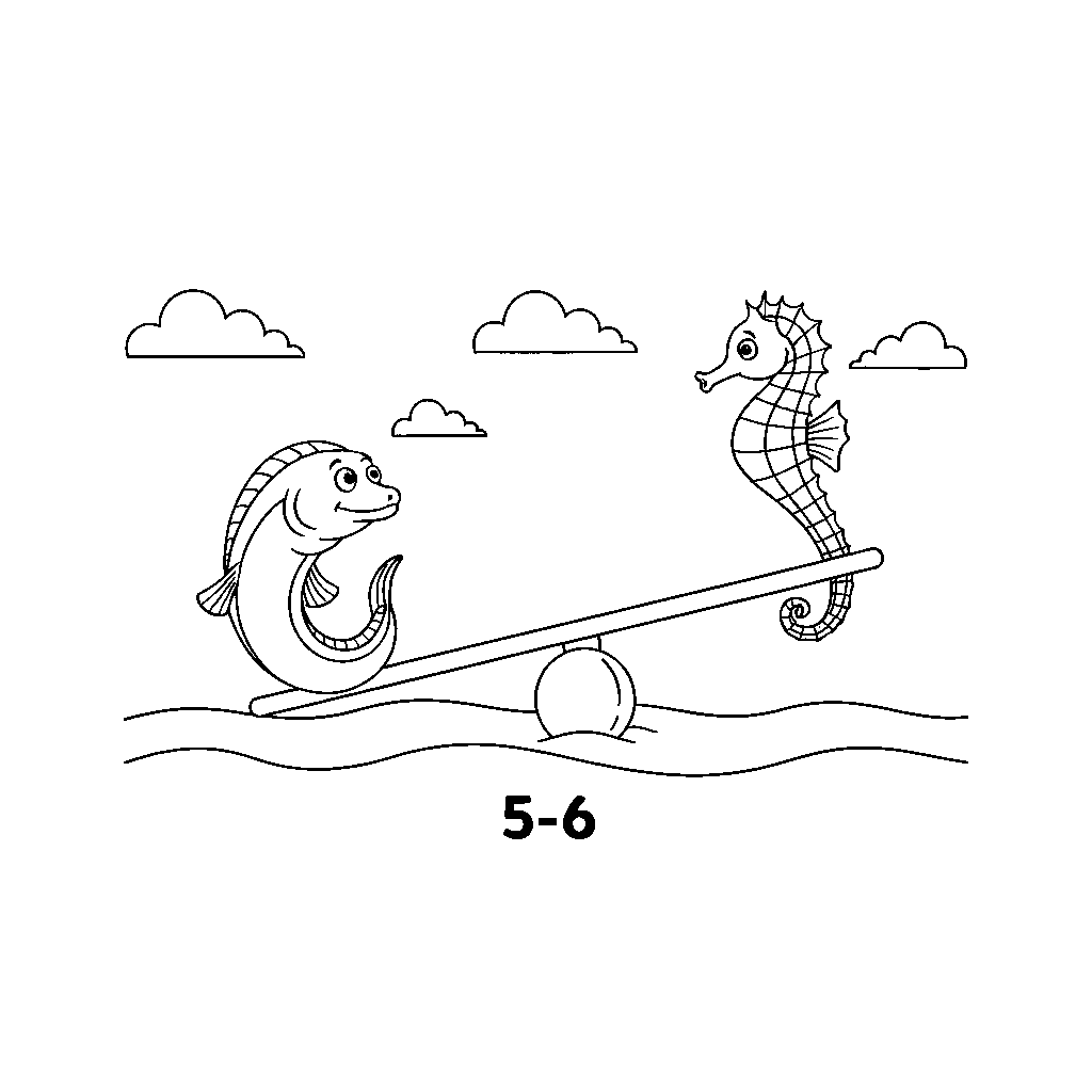 Eel and Seahorse Teeter-tottering