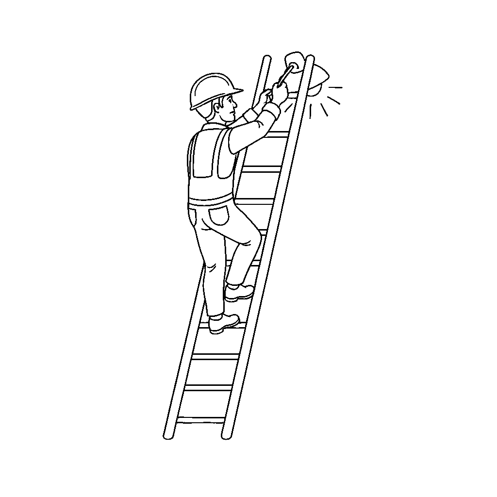 Electrician Wiring a Bright Bulb