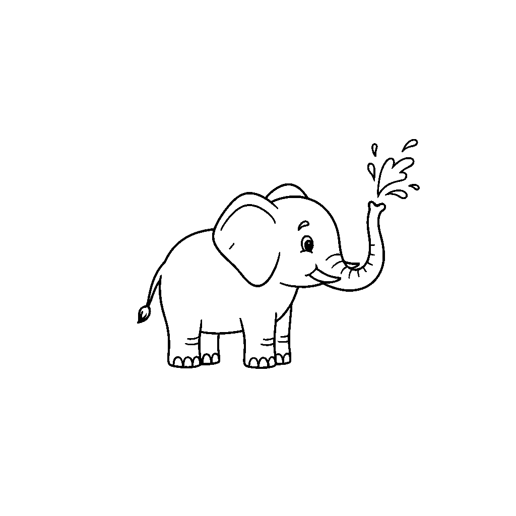Elefante Brincando com Água