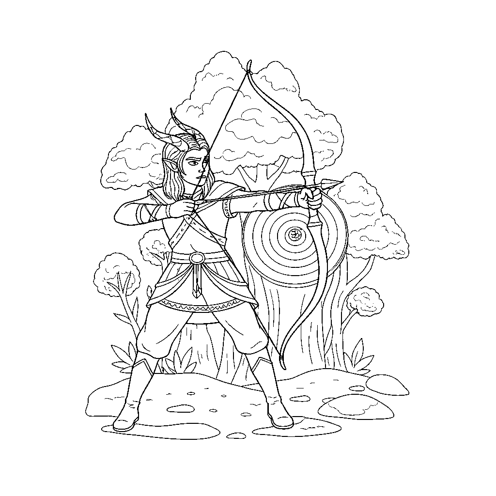 Elven Archer in a Mystic Forest