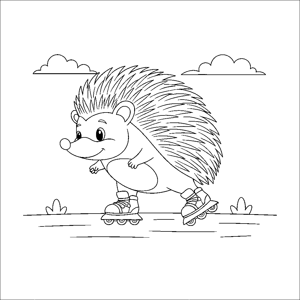 Energisk Igelkott på Inline Skates