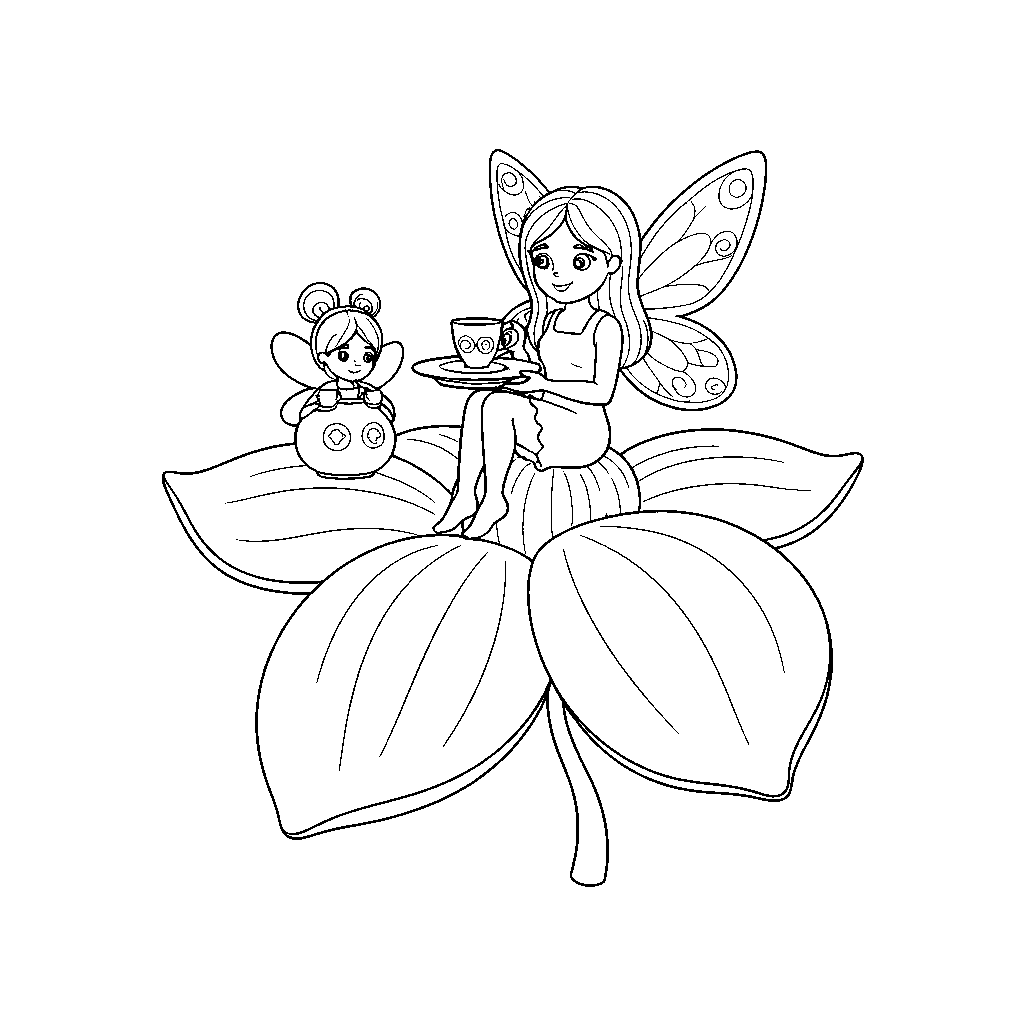 Fairy Tea Party on Flowers