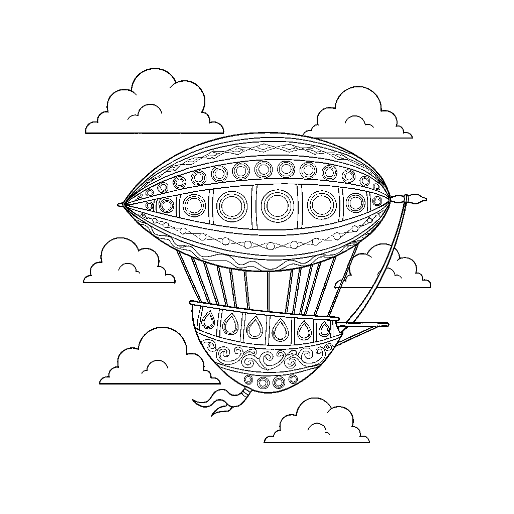 Fantasy Airship Sailing the Sky