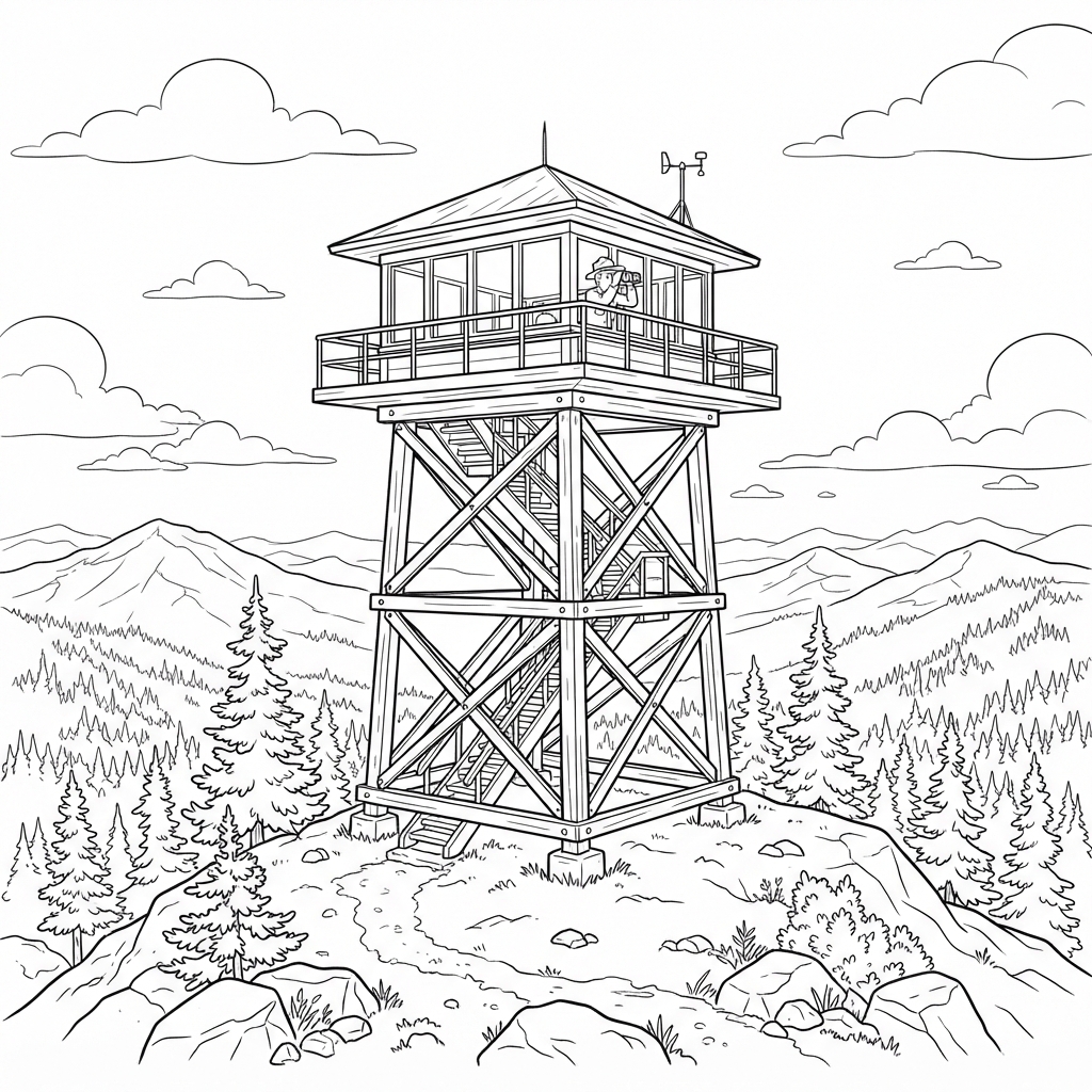 Torre de vigilancia sobre el bosque
