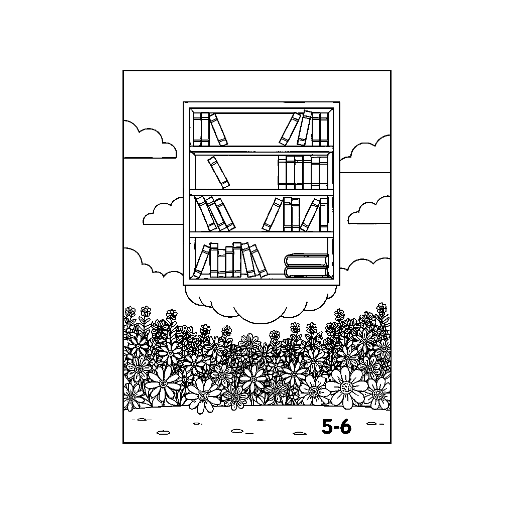Floating Bookshelf Above Garden