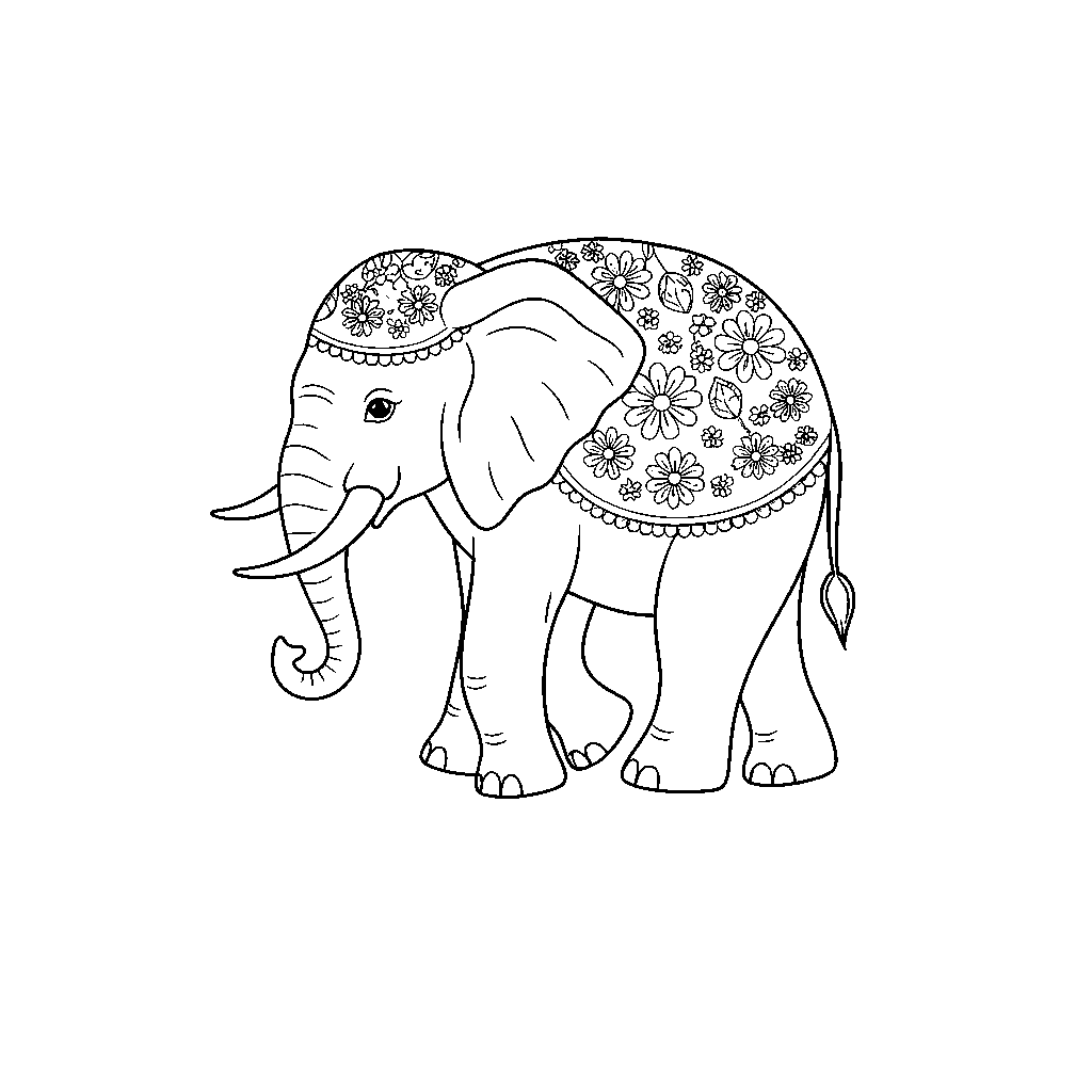 Blumenverzierte Elefantenparade