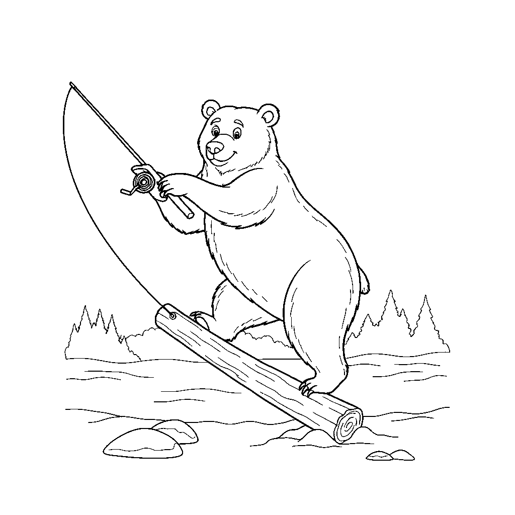 Flugfiskande Björn med Spö