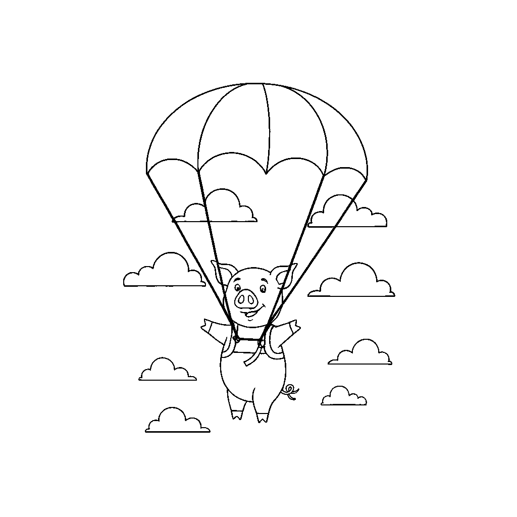 Cerdo Volador en una Aventura de Parapente