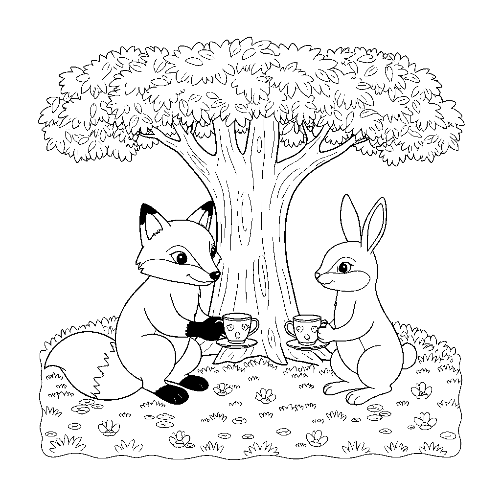 Fox and Rabbit Tea Party