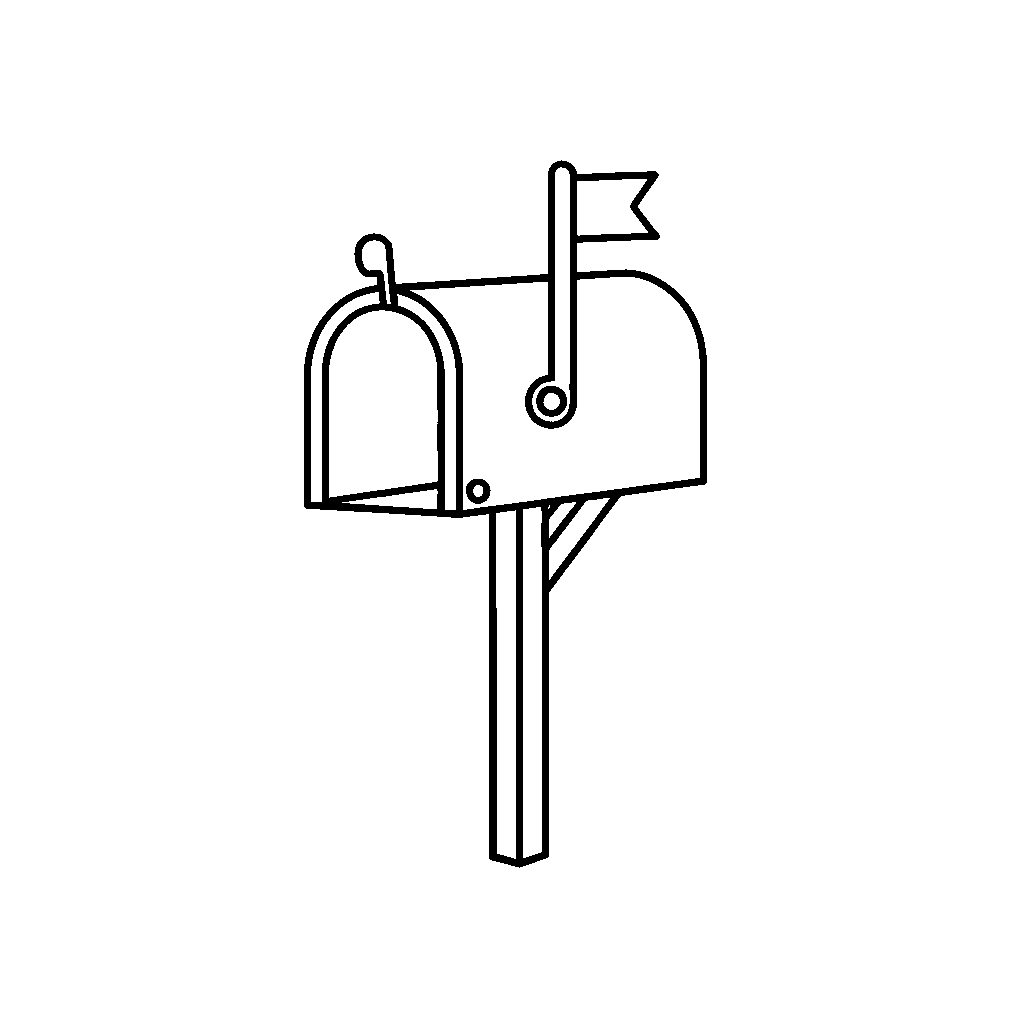 Freundlicher Briefkasten Wartend auf Briefe