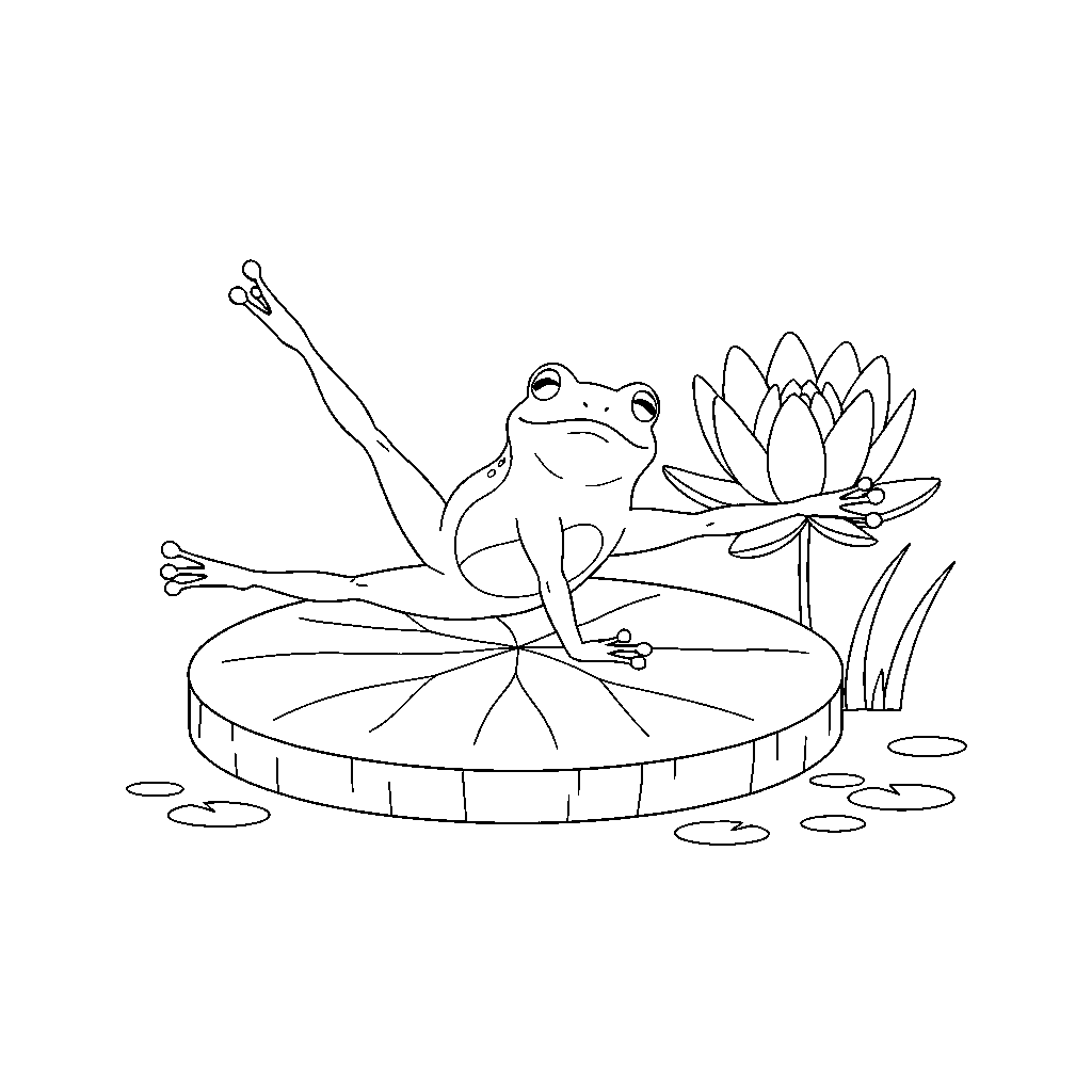 Frog Yoga at the Water's Edge