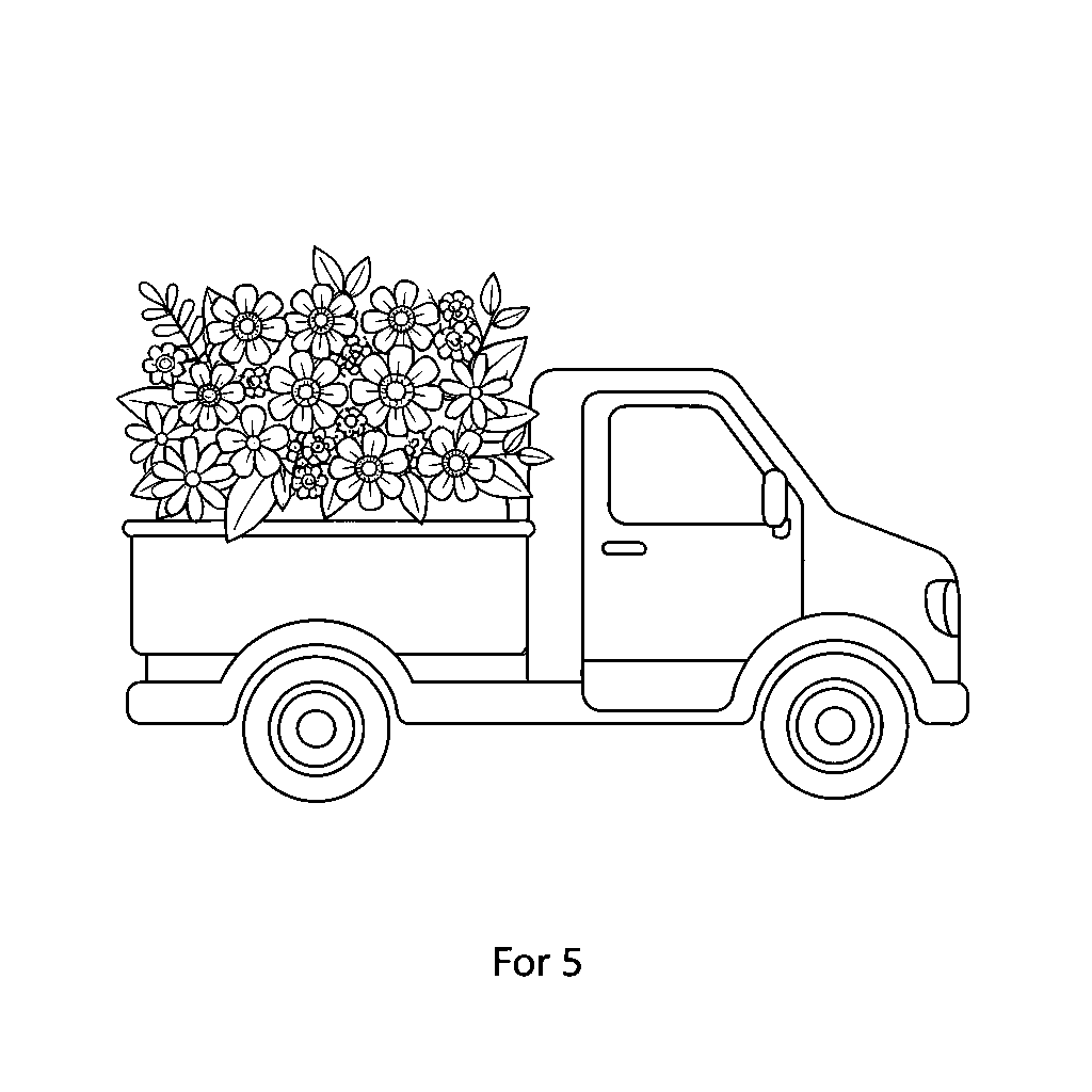 Funky Delivery Truck with Flowers