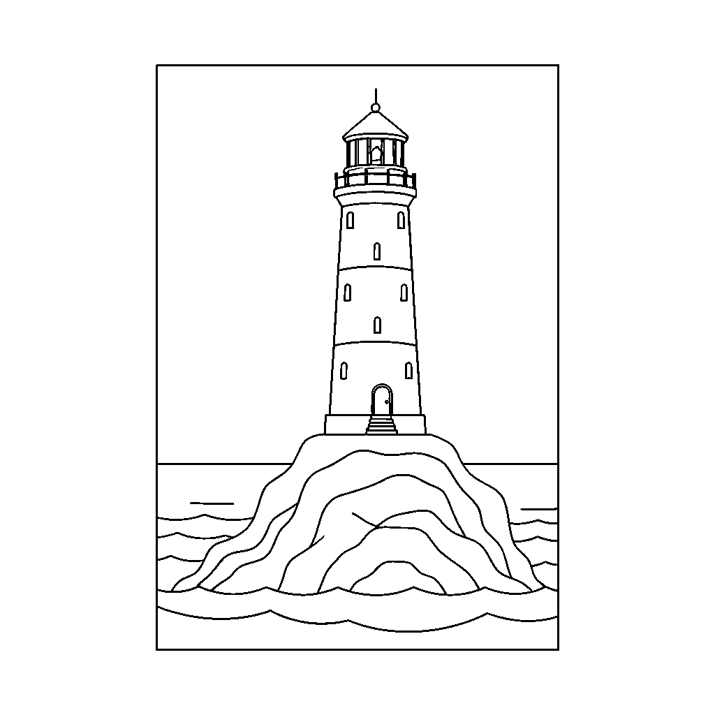 Funky Lighthouse on Cliff Edge