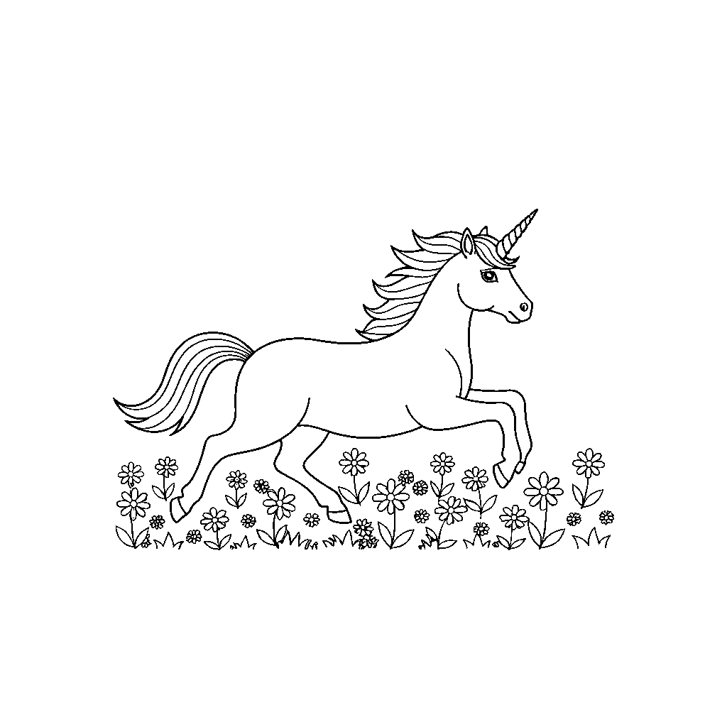 Galloping Unicorn with Rainbow Trail