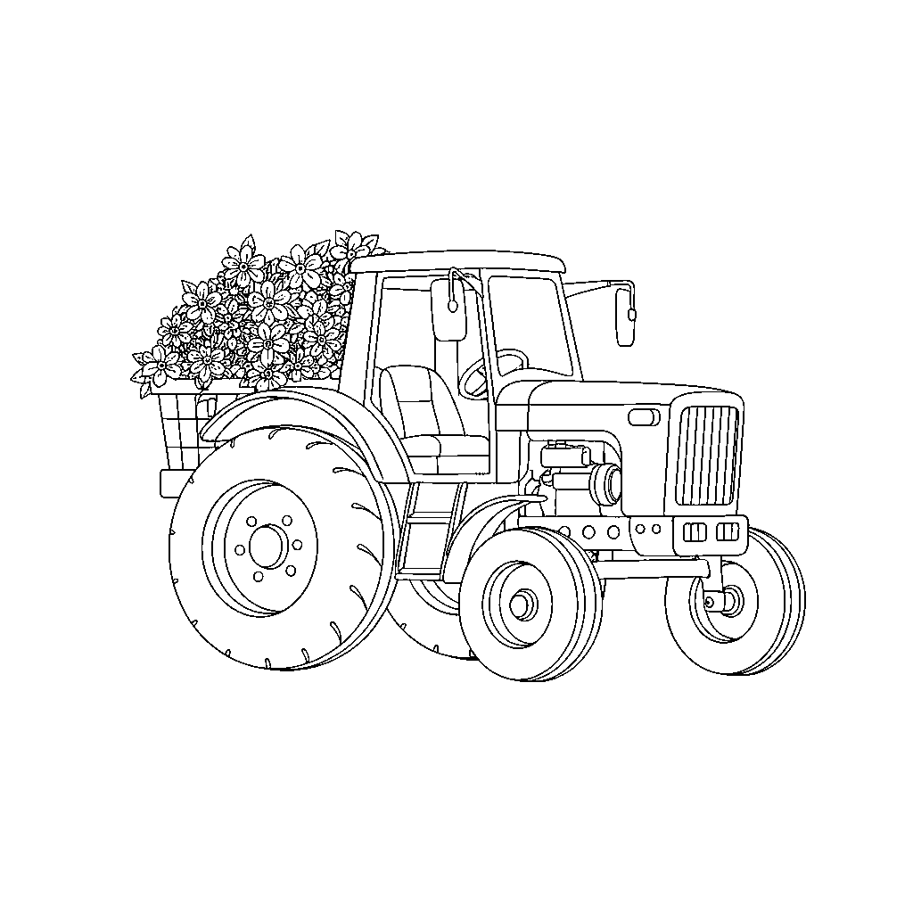 Garden Tractor with Flower Baskets
