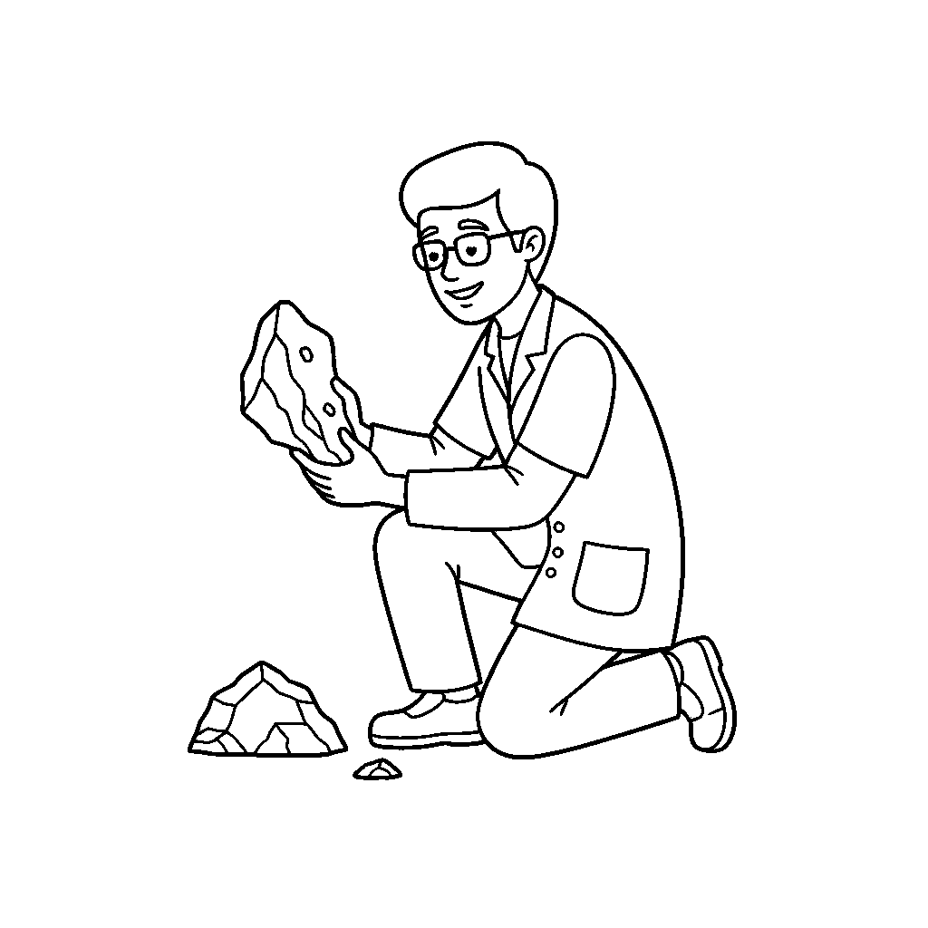 Geólogo Estudiando Rocas Coloridas
