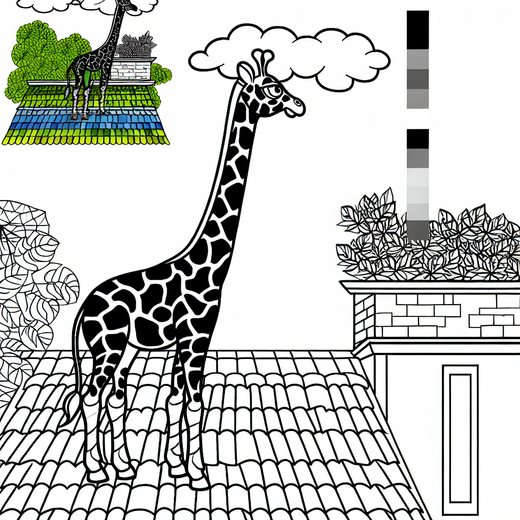 Giraffe Peering Over Tall Building