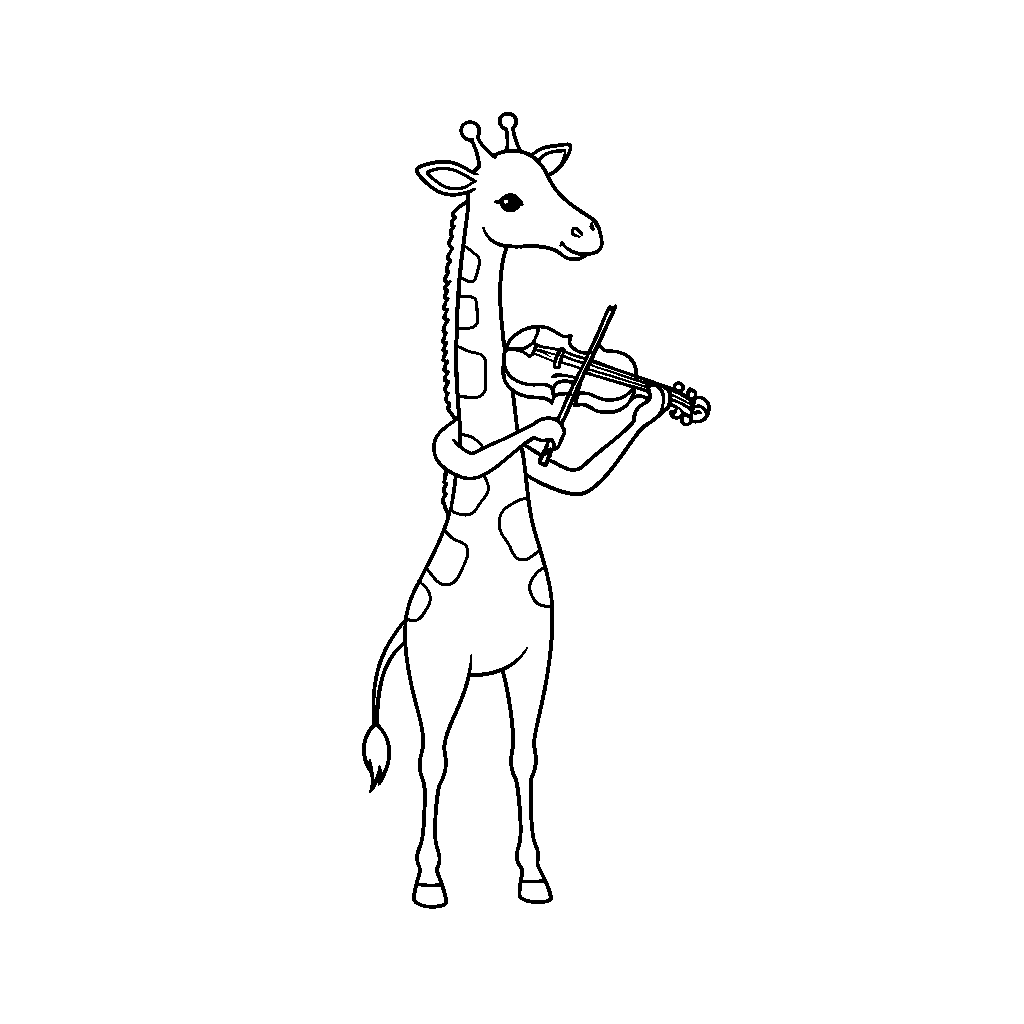 Giraffe Playing a Violin
