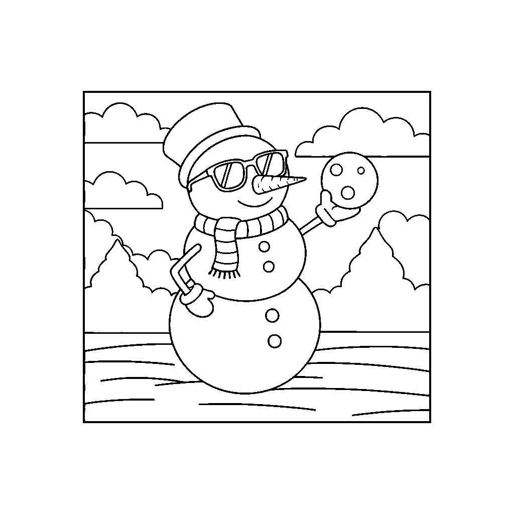 Glanzende Sneeuwpop met Zonnebril