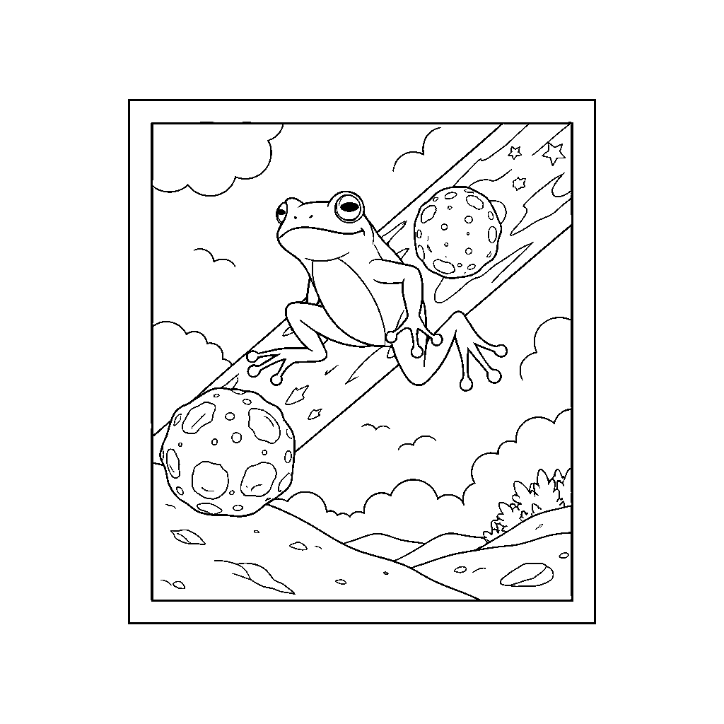 Gravity-Defying Frog on Meteor