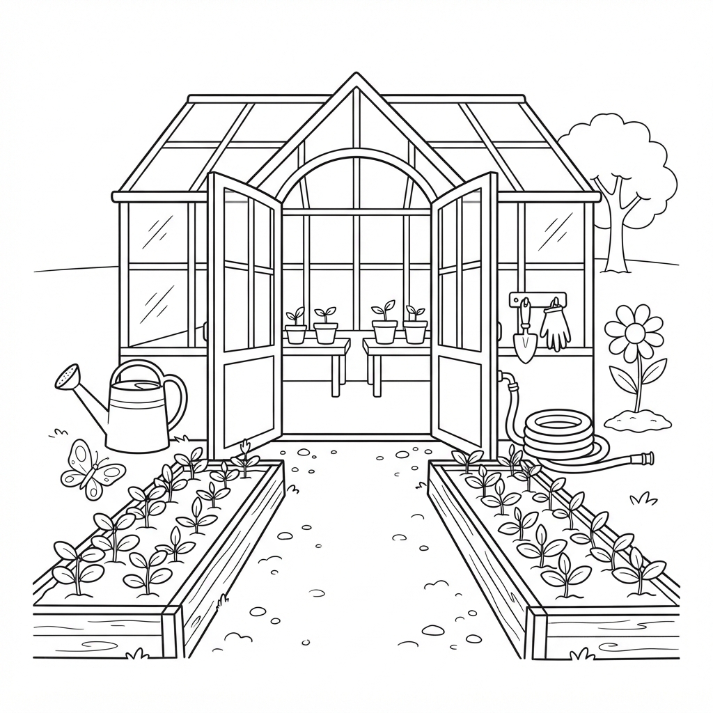 Greenhouse With Open Doors