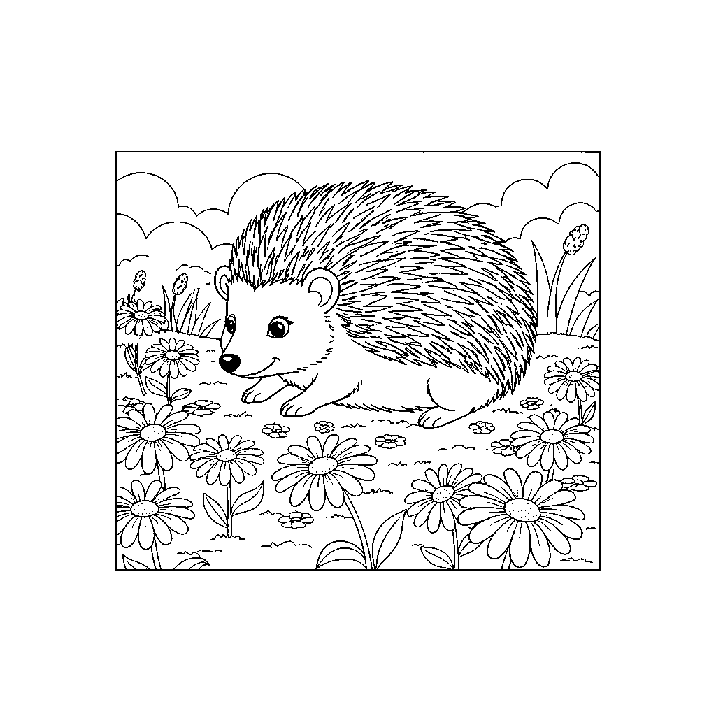 Egel Tussen Bloeiende Madeliefjes