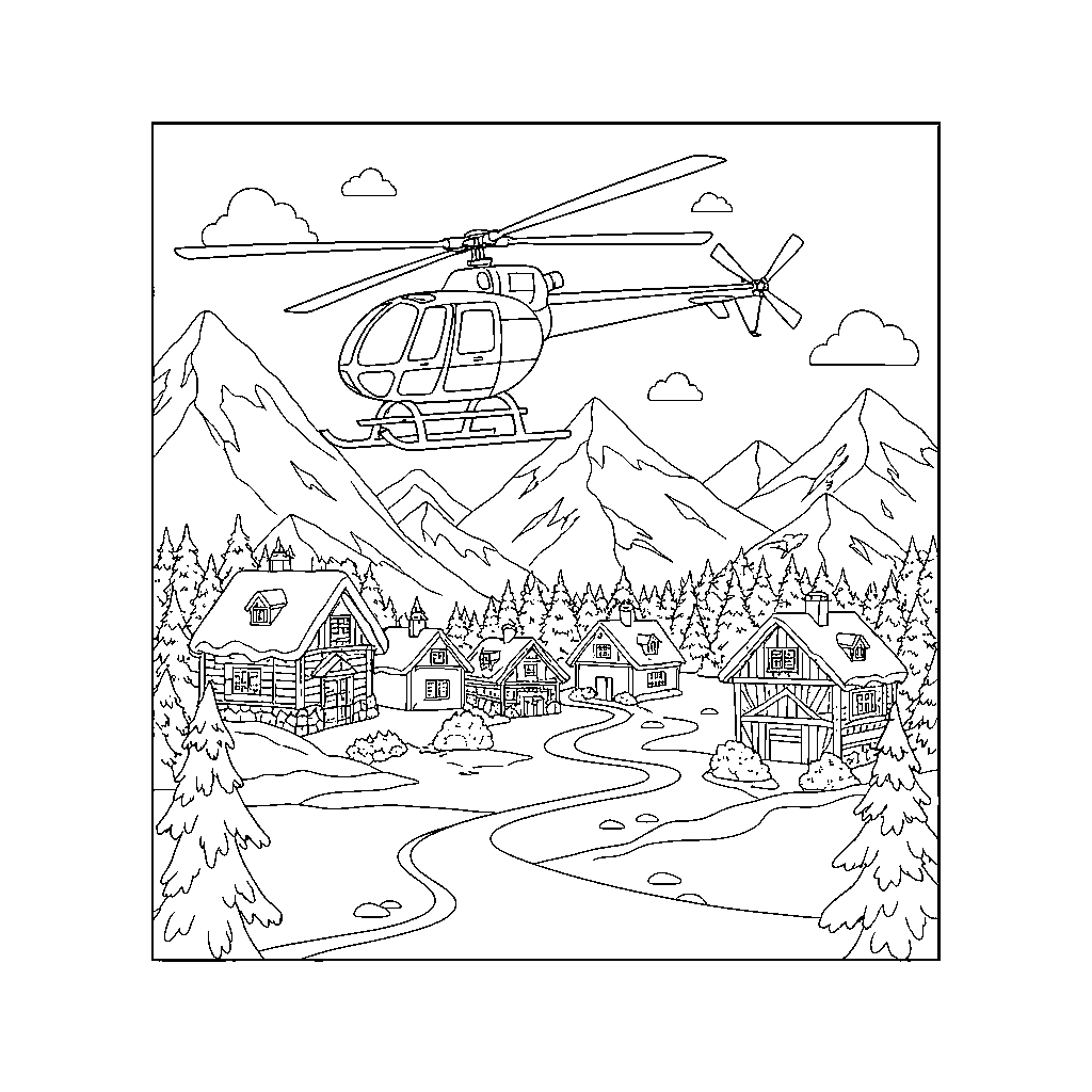 Śmigłowiec dostarczający zaopatrzenie na górze