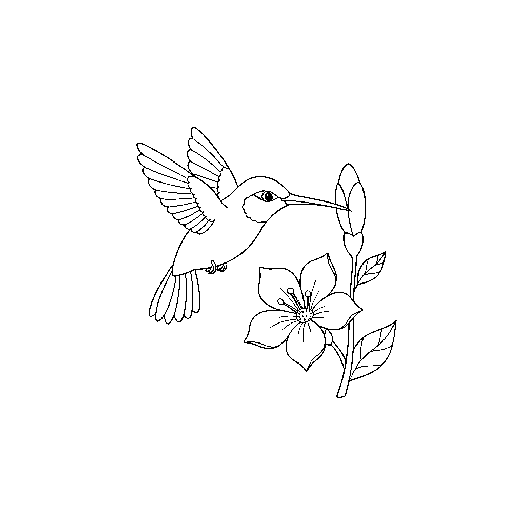 Hummingbird Catching Sweet Nectar