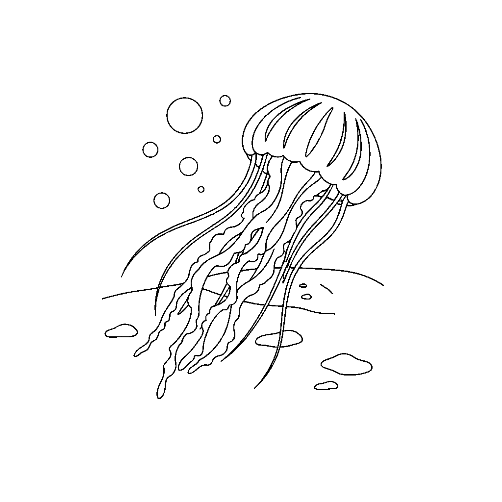 Jellyfish Picnic with Pebbles