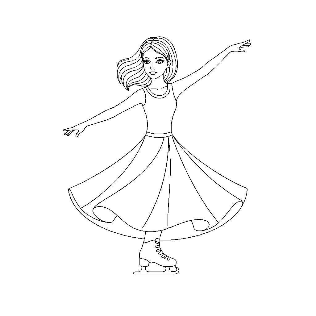 Joyful Ice Skater on Pond