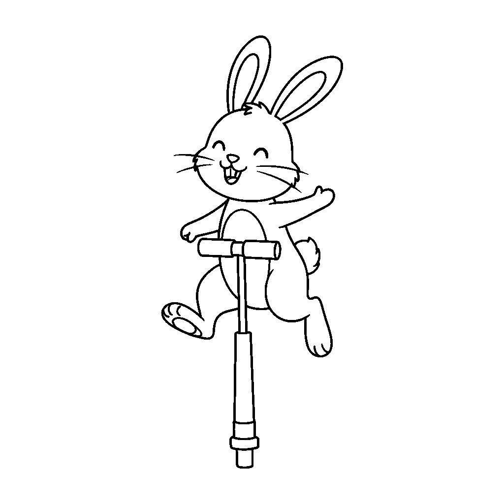 Jumping Rabbit on a Pogo Stick