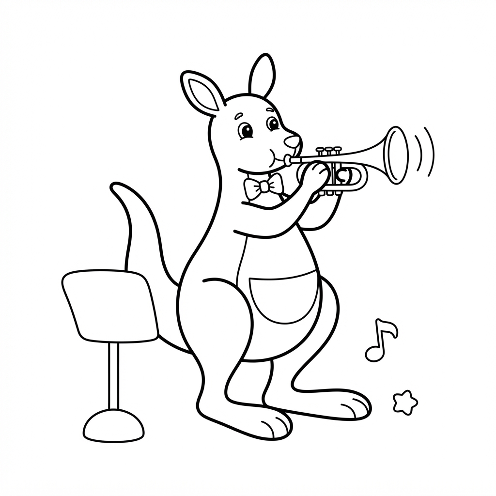Canguro tocando la trompeta