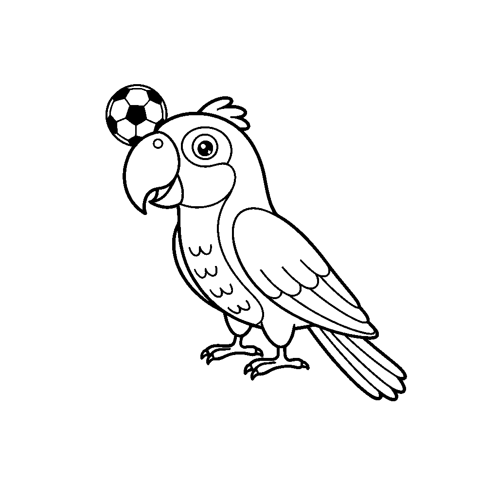 Lively Parrot with a Soccer Ball