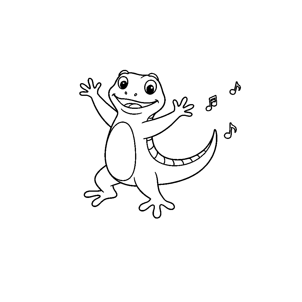 Lizard Conducting a Chill Band