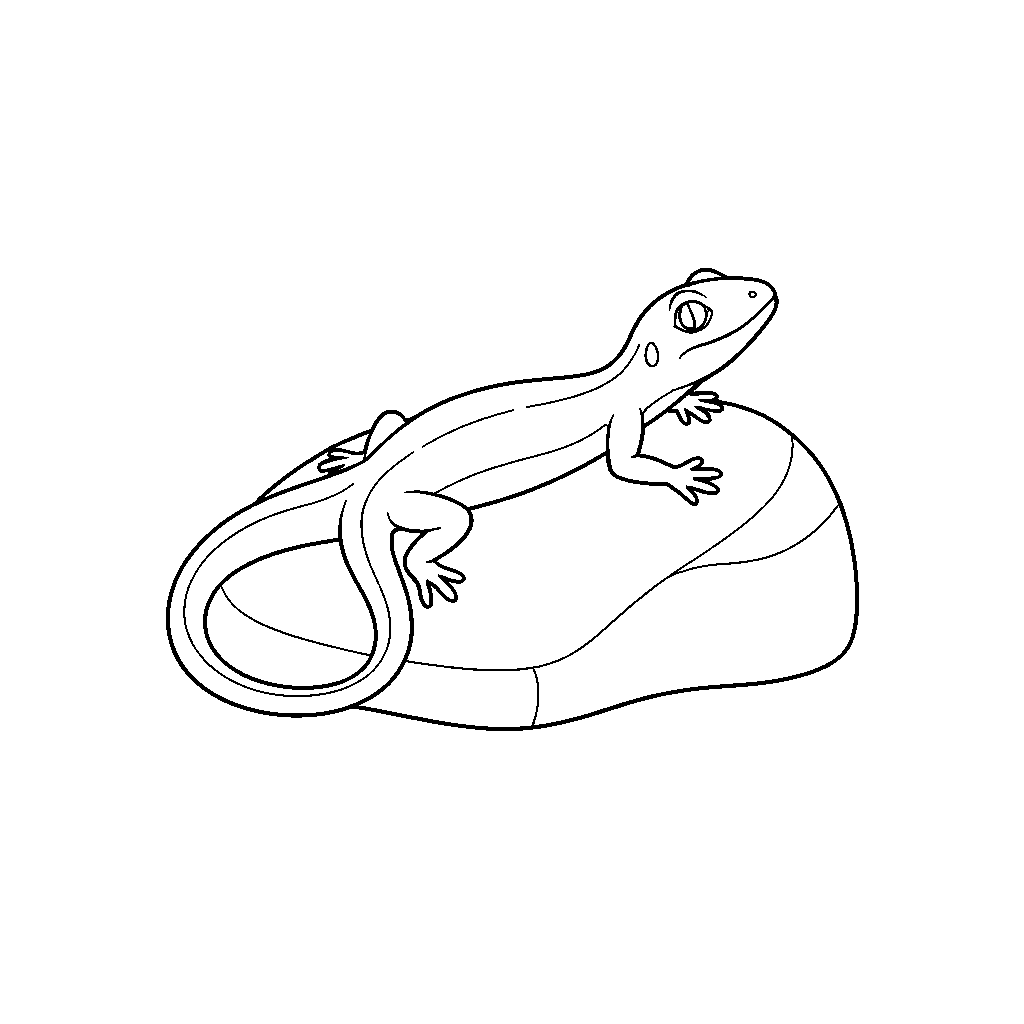 Jaszczurka wylegująca się na kamieniu