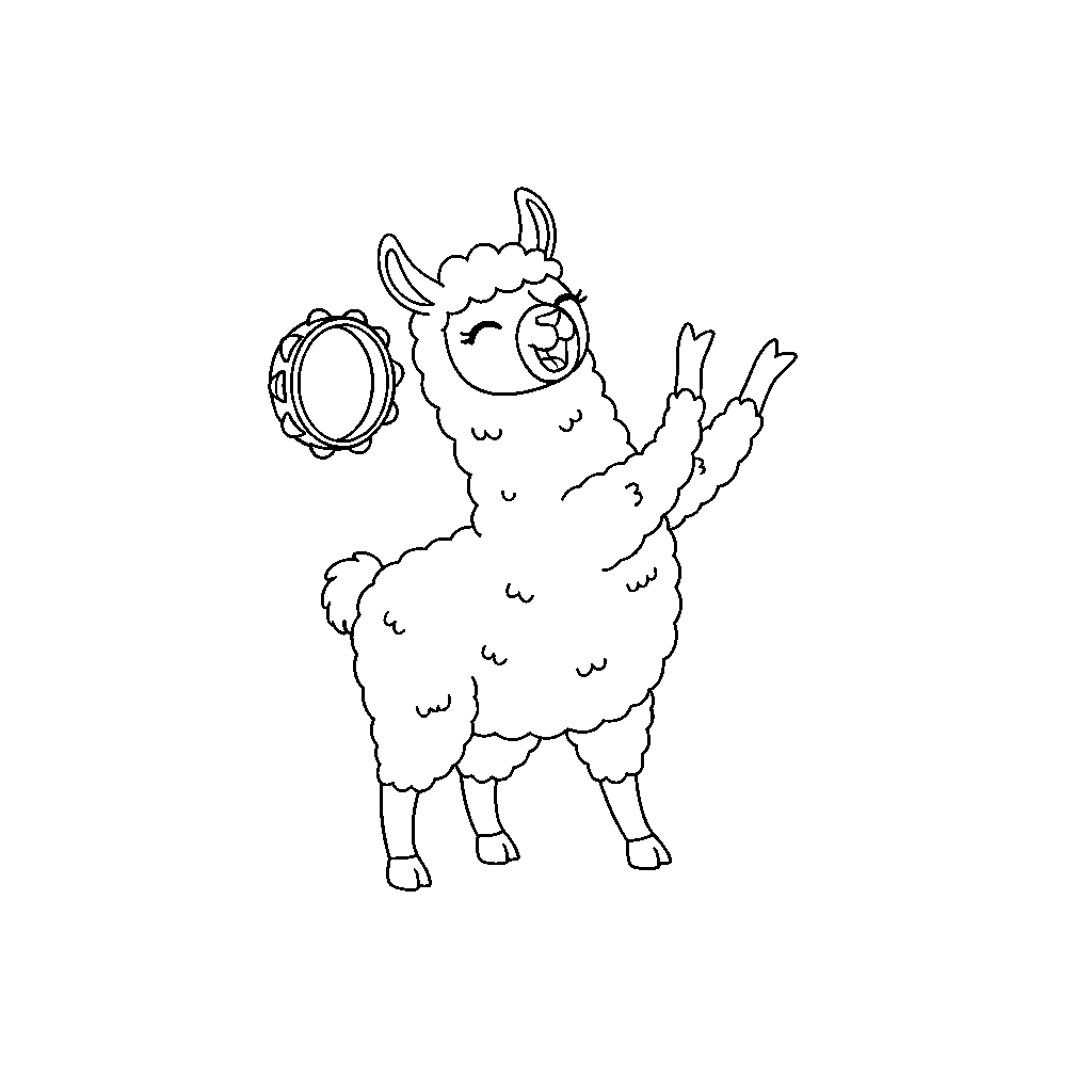 Lama Grająca na Małym Tamburynie