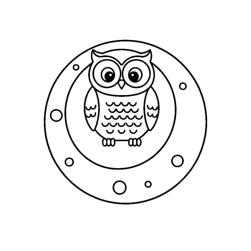 Hibou Lunaire Comptant des Étoiles Filantes
