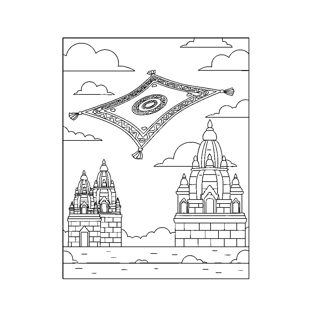 Tapete Mágico Sobre Ruínas Antigas