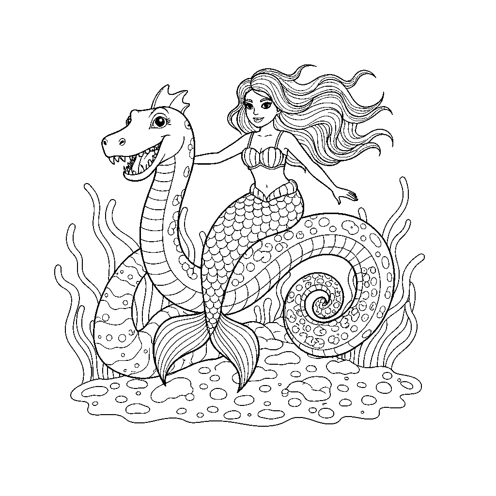 Mermaid Taming a Sea Monster