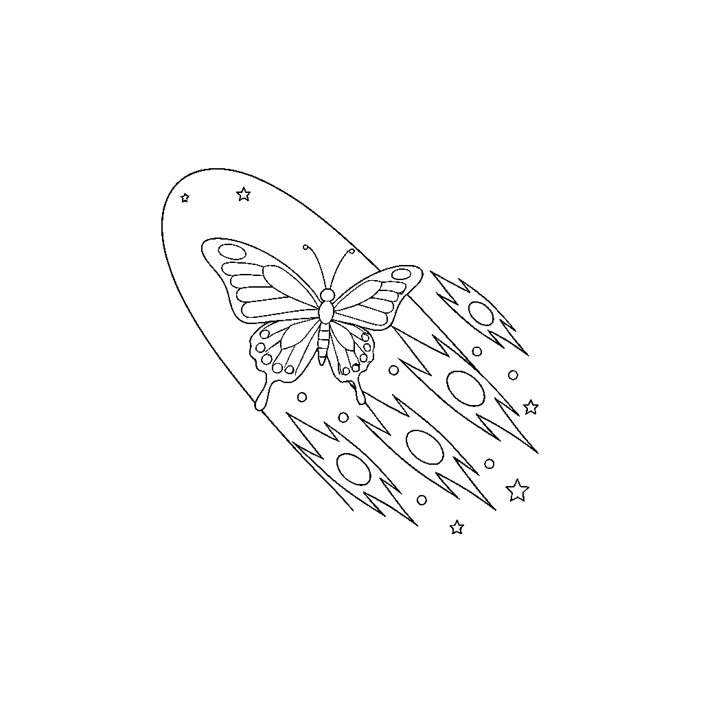 Meteor-Schmetterling, der Kometen jagt