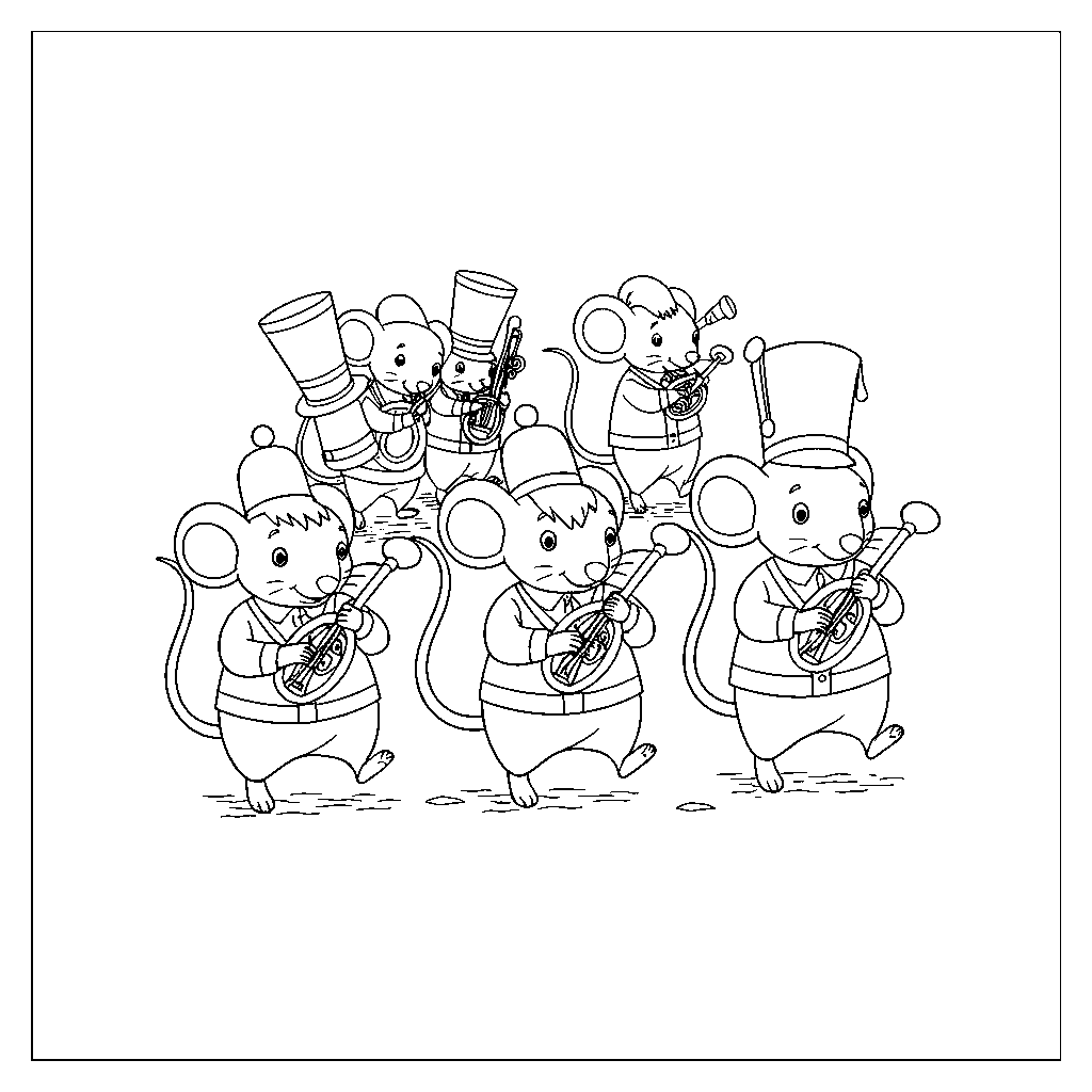 Mice Holding a Musical Parade