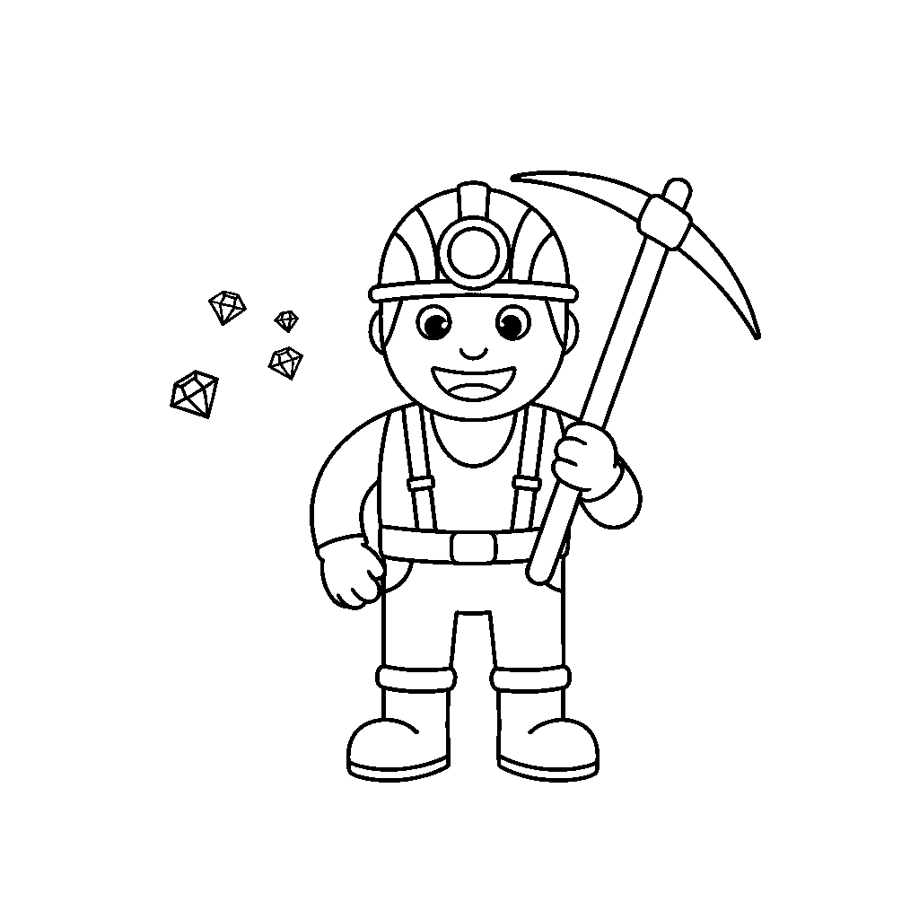 Miner Digging for Gems