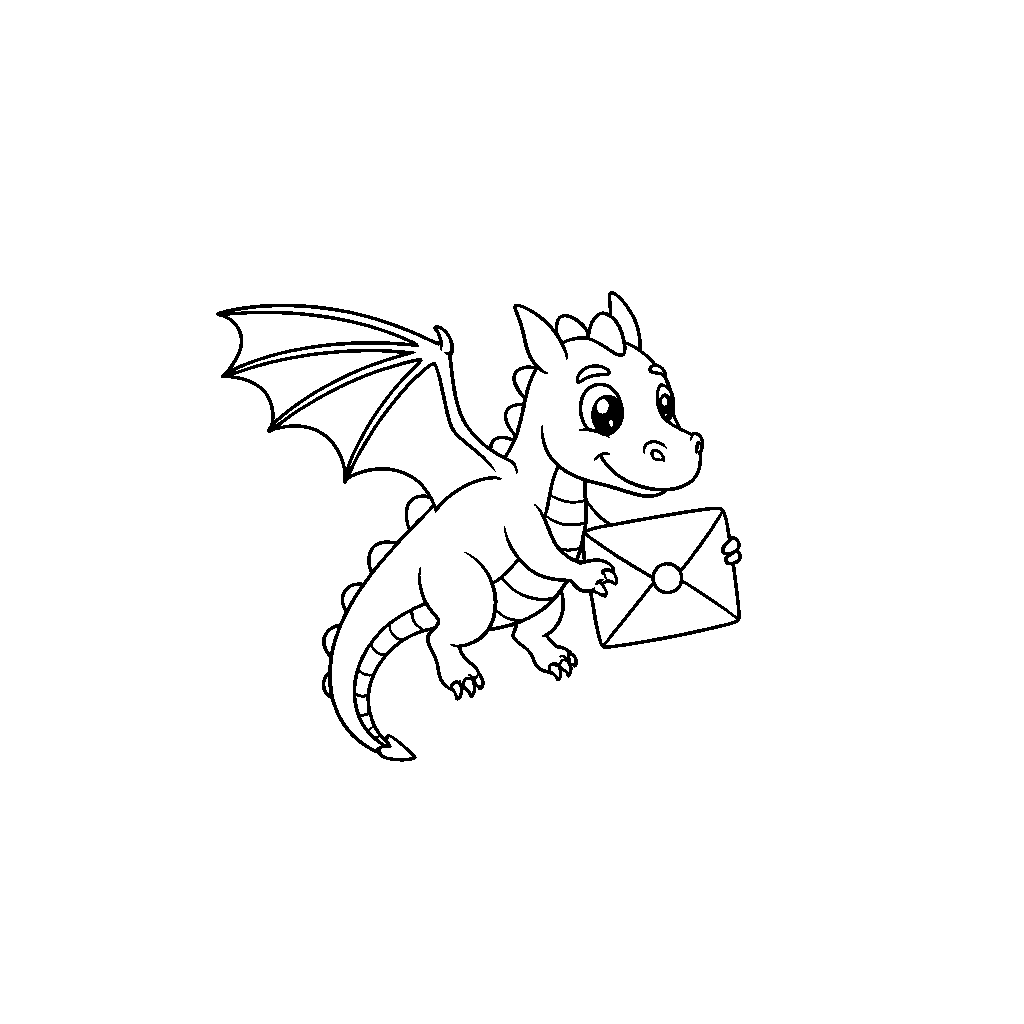 Mini Draak die Magische Post Bezorgt
