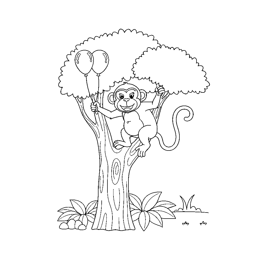 Schelmischer Affe mit Wasserballons