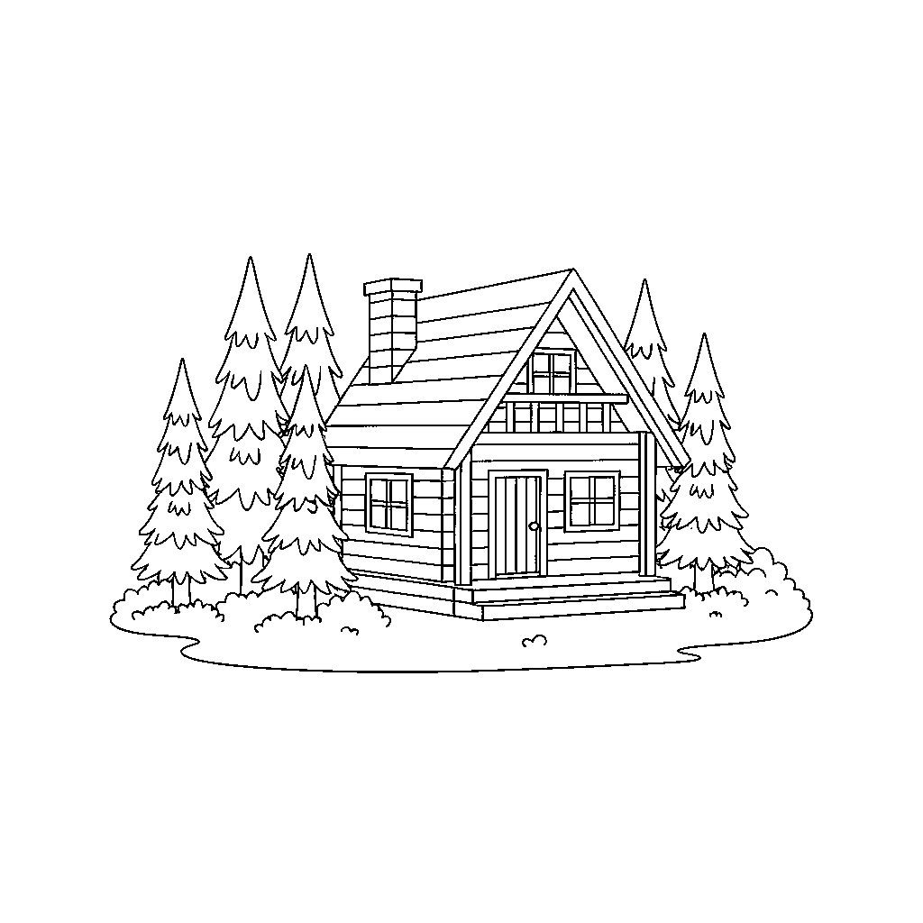 Mountain Cabin with Wooden Porch